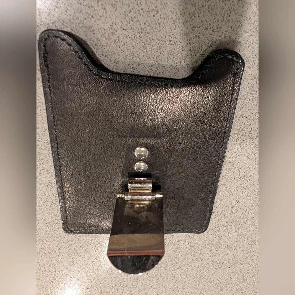 Fossil Black Leather Card Sleeve Money Clip